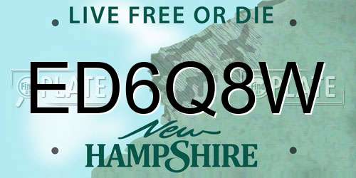 ED6Q8W New Hampshire License Plate