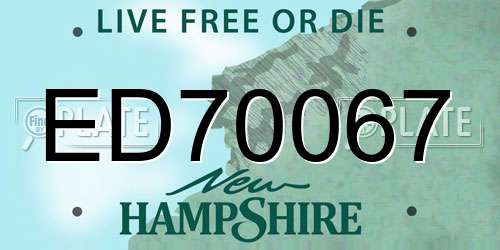 ED70067 New Hampshire License Plate
