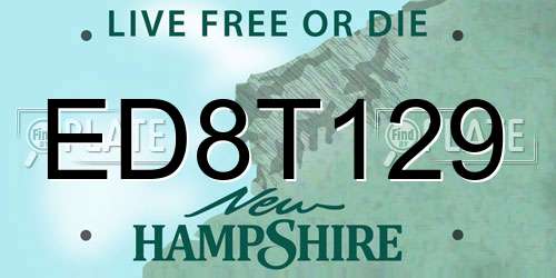 ED8T129 New Hampshire License Plate