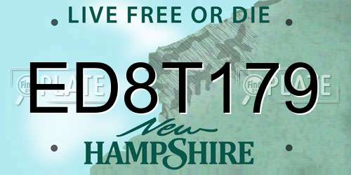ED8T179 New Hampshire License Plate