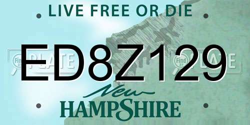 ED8Z129 New Hampshire License Plate