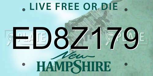 ED8Z179 New Hampshire License Plate