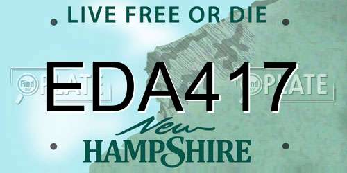 EDA417 New Hampshire License Plate