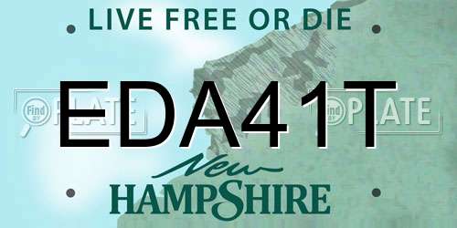 EDA41T New Hampshire License Plate