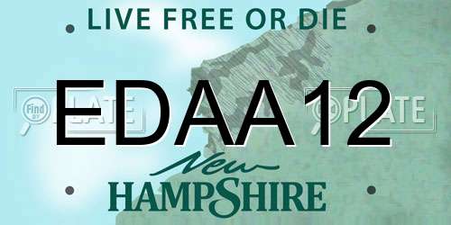 EDAA12 New Hampshire License Plate