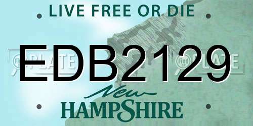 EDB2129 New Hampshire License Plate
