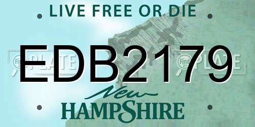 EDB2179 New Hampshire License Plate