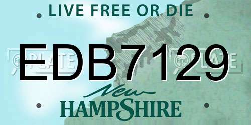 EDB7129 New Hampshire License Plate