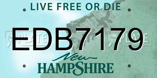 EDB7179 New Hampshire License Plate
