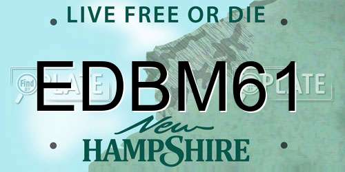 EDBM61 New Hampshire License Plate