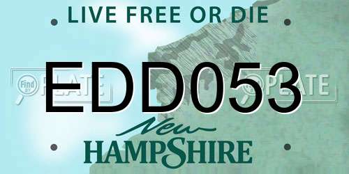 EDD053 New Hampshire License Plate