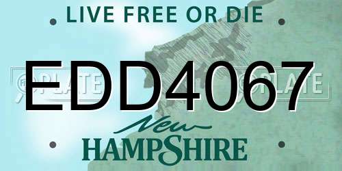 EDD4067 New Hampshire License Plate