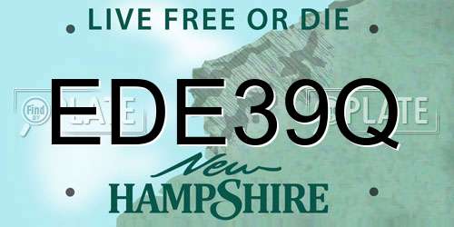 EDE39Q New Hampshire License Plate