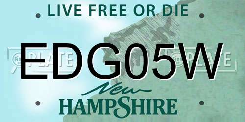 EDG05W New Hampshire License Plate