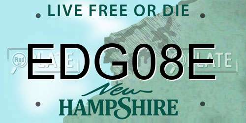 EDG08E New Hampshire License Plate