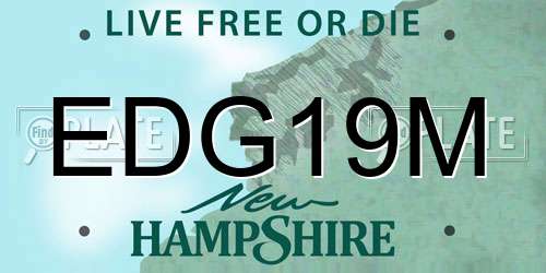 EDG19M New Hampshire License Plate