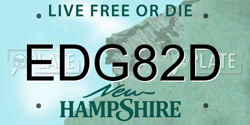 EDG82D New Hampshire License Plate