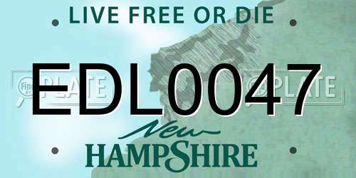 EDL0047 New Hampshire License Plate