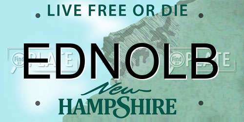 EDNOLB New Hampshire License Plate