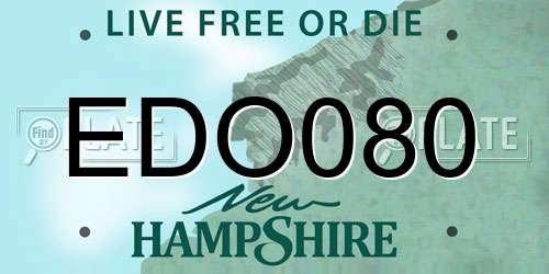 EDO080 New Hampshire License Plate