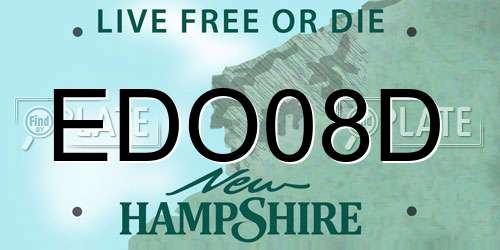 EDO08D New Hampshire License Plate