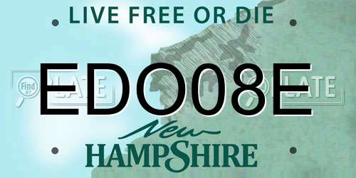 EDO08E New Hampshire License Plate