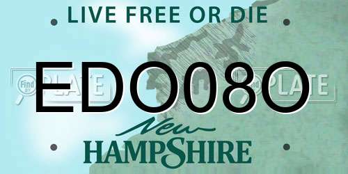 EDO08O New Hampshire License Plate