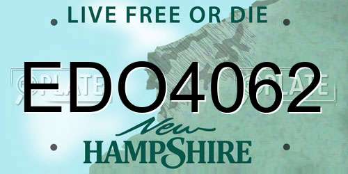 EDO4062 New Hampshire License Plate