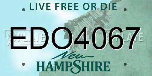 EDO4067 New Hampshire License Plate
