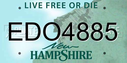 EDO4885 New Hampshire License Plate
