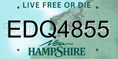 EDQ4855 New Hampshire License Plate