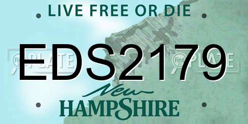 EDS2179 New Hampshire License Plate