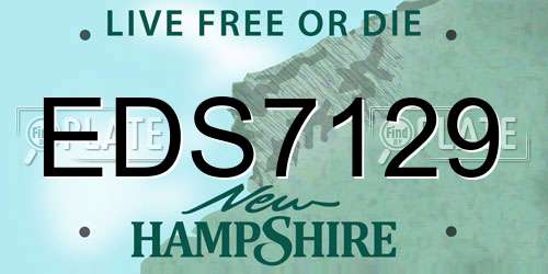EDS7129 New Hampshire License Plate