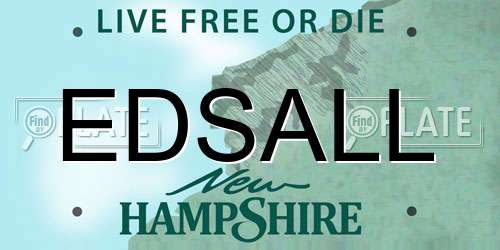EDSALL New Hampshire License Plate
