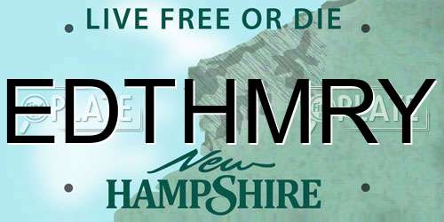EDTHMRY New Hampshire License Plate