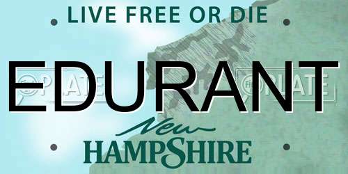 EDURANT New Hampshire License Plate