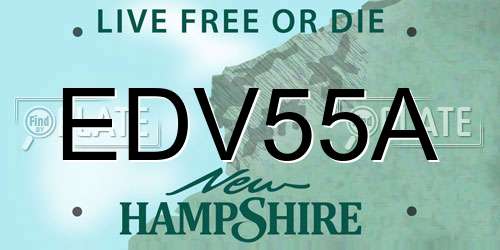 EDV55A New Hampshire License Plate