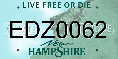 EDZ0062 New Hampshire License Plate