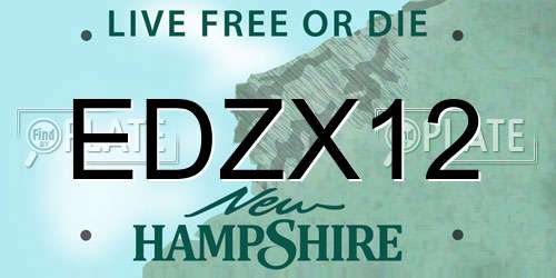 EDZX12 New Hampshire License Plate