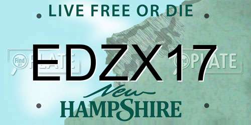 EDZX17 New Hampshire License Plate