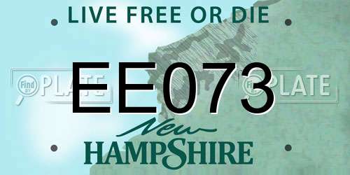 EE073 New Hampshire License Plate