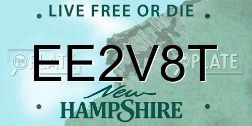 EE2V8T New Hampshire License Plate