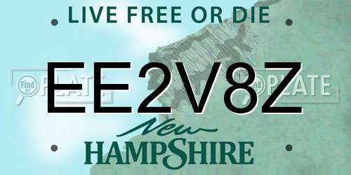 EE2V8Z New Hampshire License Plate
