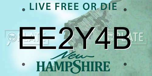 EE2Y4B New Hampshire License Plate