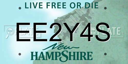 EE2Y4S New Hampshire License Plate
