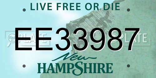 EE33987 New Hampshire License Plate