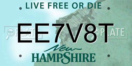 EE7V8T New Hampshire License Plate