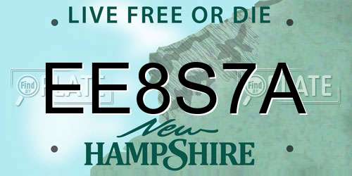 EE8S7A New Hampshire License Plate