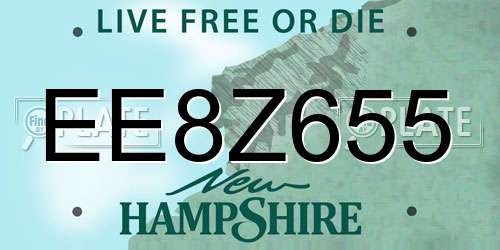 EE8Z655 New Hampshire License Plate