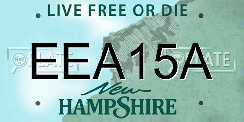 EEA15A New Hampshire License Plate